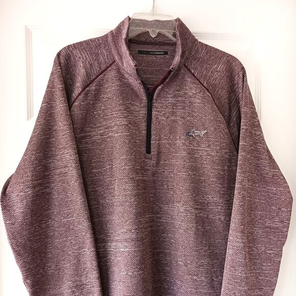 Greg Norman Mens Sweater Size Large Burgandy 1/4 Zip Pullover Preppy Golf Sports - Picture 2 of 10